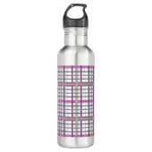 In Roze en Grijs Plaid Waterfles (Voorkant)