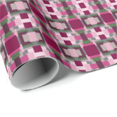  in roze en groen kleurenblok cadeaupapier (Rol Hoek)