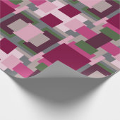  in roze en groen kleurenblok cadeaupapier (Hoek)