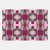  in roze en groen kleurenblok inpakpapier vel (Voorkant 2)