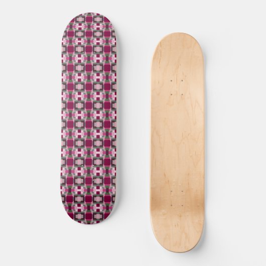  in roze en groen kleurenblok persoonlijk skateboard (Voorkant)