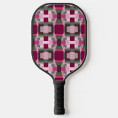 in roze en groen kleurenblok pickleball paddle (Voorkant)