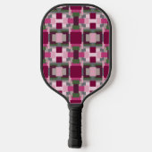 in roze en groen kleurenblok pickleball paddle (Achterkant)