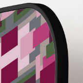 in roze en groen kleurenblok pickleball paddle (Links Detail)