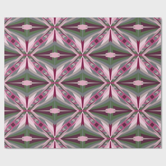  in roze en groen verstijfd kleurenblok cadeaupapier (Vlak)