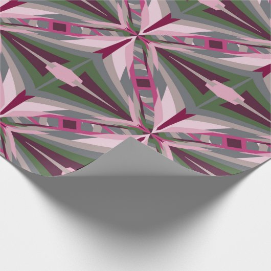  in roze en groen verstijfd kleurenblok cadeaupapier (Hoek)