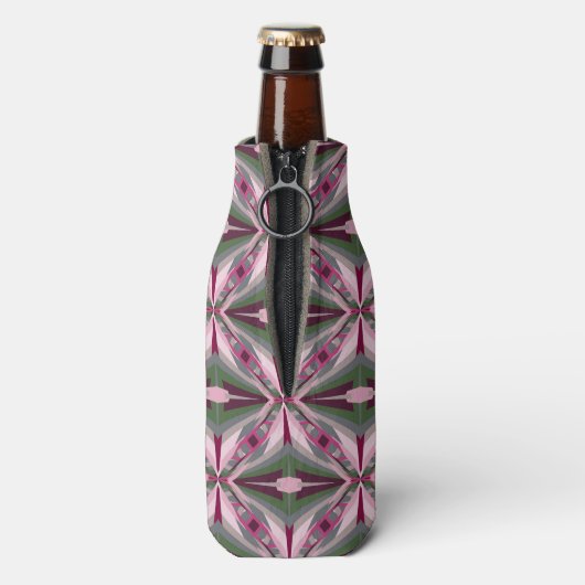  in roze en groen verstijfd kleurenblok flesjeskoeler (Fles Achterkant)