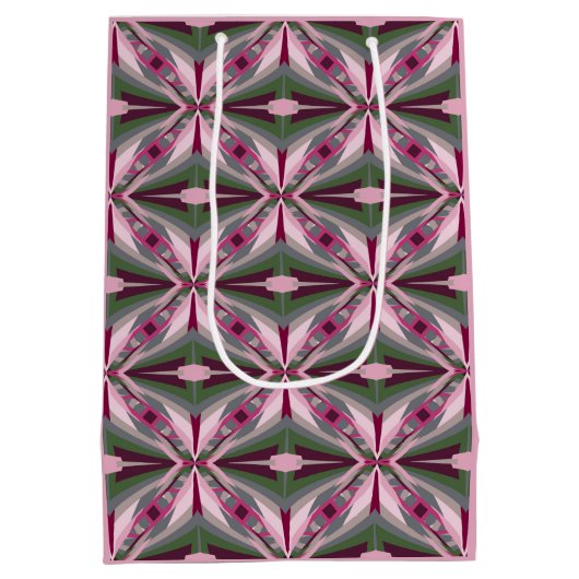  in roze en groen verstijfd kleurenblok medium cadeauzakje (Achterkant)