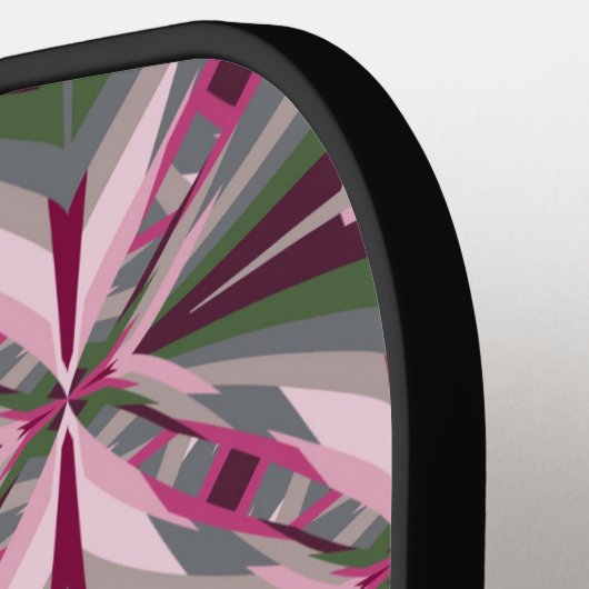  in roze en groen verstijfd kleurenblok pickleball paddle (Links Detail)