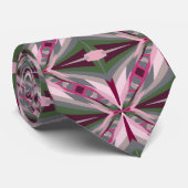 in roze en groen verstijfd kleurenblok stropdas (Opgerold)