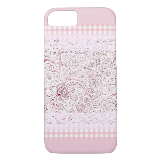 In roze en kant Case-Mate iPhone case (Achterkant)