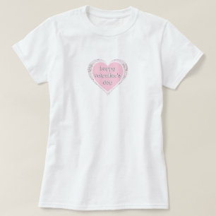 In roze en kant Valentijnsdag T-shirt