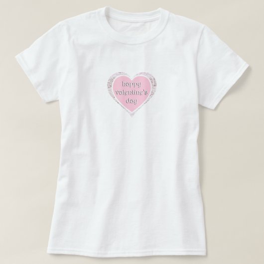 In roze en kant Valentijnsdag T-shirt (Design voorkant)