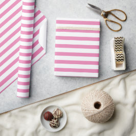  in roze en witte strepen cadeaupapier