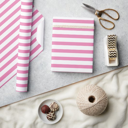 in roze en witte strepen cadeaupapier (Crafts)
