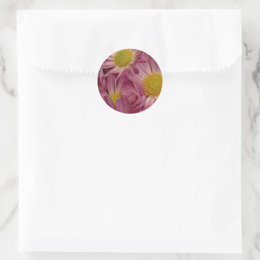 in roze: envelopzegels ronde sticker (Tas)