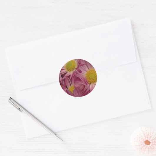  in roze: envelopzegels ronde sticker (Envelop)
