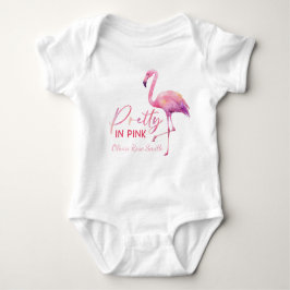 in roze Flamingo Baby shower Bodysuit