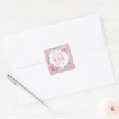in Roze Floral Dank u Sticker (Envelop)