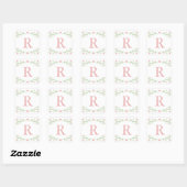 in Roze Floral Monogram Stickers (Vel)