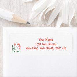 in Roze Flowers Return Address Label