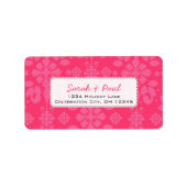  in Roze Flowers Return Address Label (Voorkant)