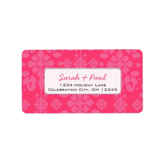  in Roze Flowers Return Address Label (Voorkant)