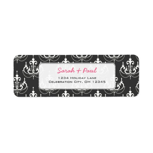  in Roze Flowers Return Address Label (Voorkant)