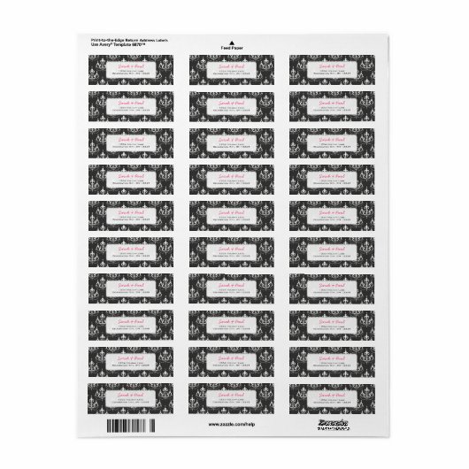  in Roze Flowers Return Address Label (Full Sheet)