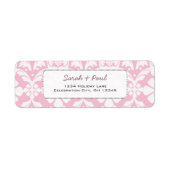  in Roze Flowers Return Address Label (Voorkant)