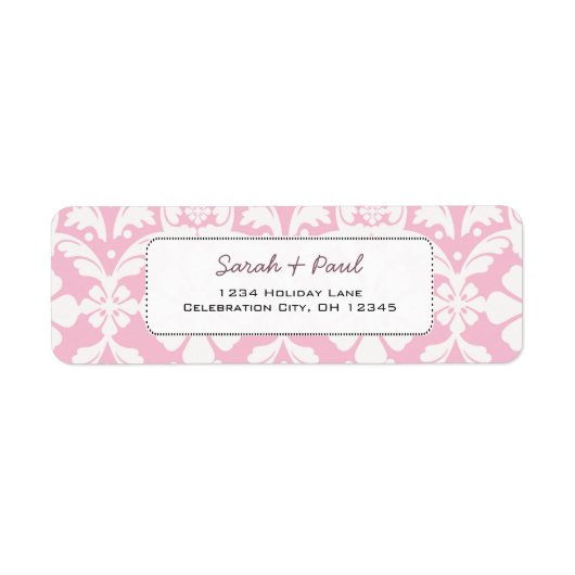  in Roze Flowers Return Address Label (Voorkant)