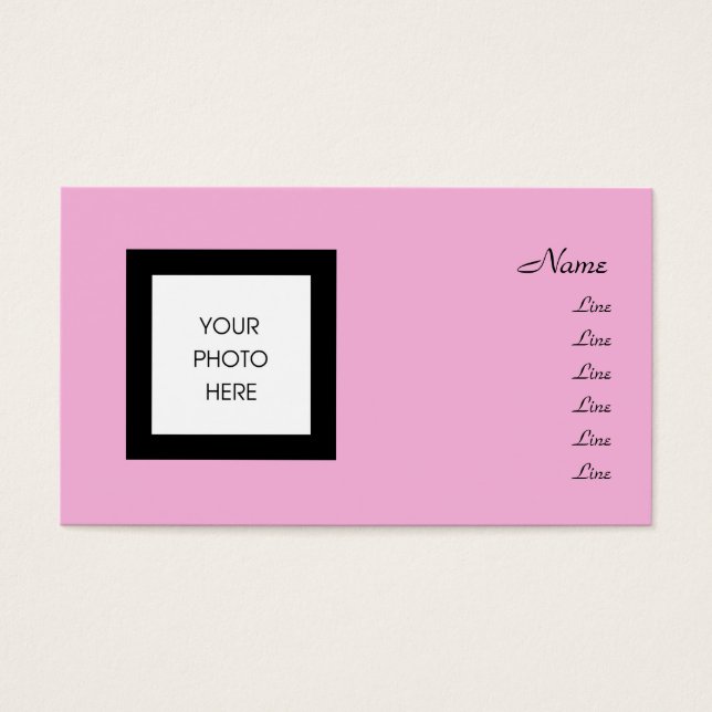  in roze foto Lijst Visitekaartje (Voorkant)