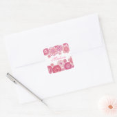  in Roze gefinteerde Meisjes Name Square Sticker (Envelop)