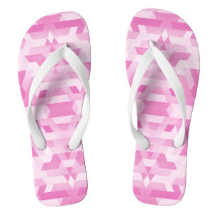 in roze geometrische tinten teenslippers
