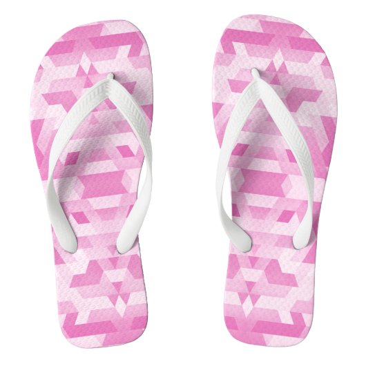 in roze geometrische tinten teenslippers (Voetbed)