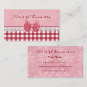 in roze gingham en Daisies Visitekaartje (Voorkant / Achterkant)