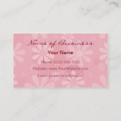 in roze gingham en Daisies Visitekaartje (Achterkant)