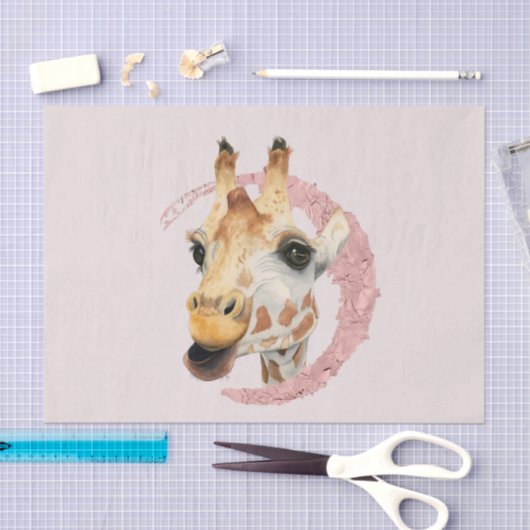 in roze Giraffe Waterverf schilderen Tissuepapier (Craft)
