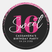 in Roze Glitter Glam Sweet Sixteen