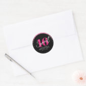  in Roze Glitter Glam Sweet Sixteen Ronde Sticker (Envelop)