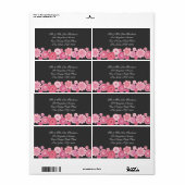 in Roze & Gray Floral Address Sticker (Full Sheet)