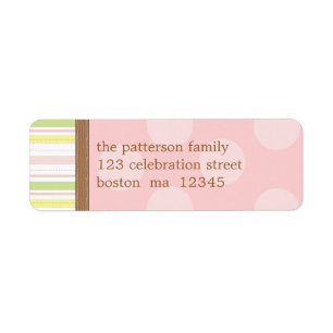 in Roze & Groene Strepen + Stippen Etiket