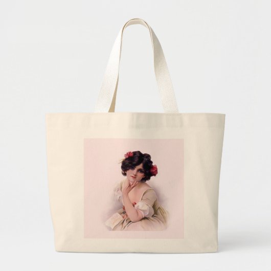 in roze grote tote bag (Voorkant)