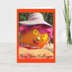 In Roze Halloween Kaart