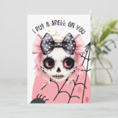 in roze Halloween Soiree Kaart (Staand voorkant)