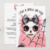 in roze Halloween Soiree Kaart (Voorkant / Achterkant)