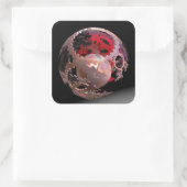 in Roze Honden Vierkante Sticker (Tas)