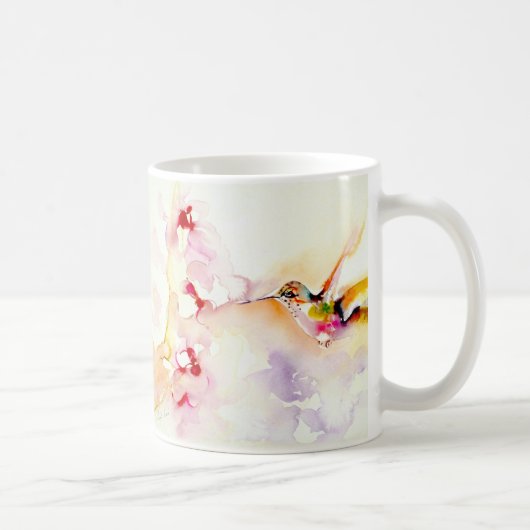 "In roze" Hummingbird Print Koffiemok (Rechts)