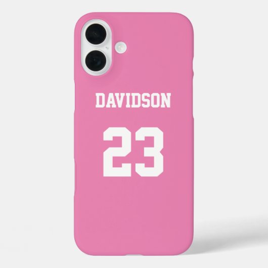  in Roze Jersey Naam Nummer Case-Mate iPhone Case (Achterkant)