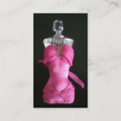  in roze jurk parfumefles visitekaartje (Achterkant)